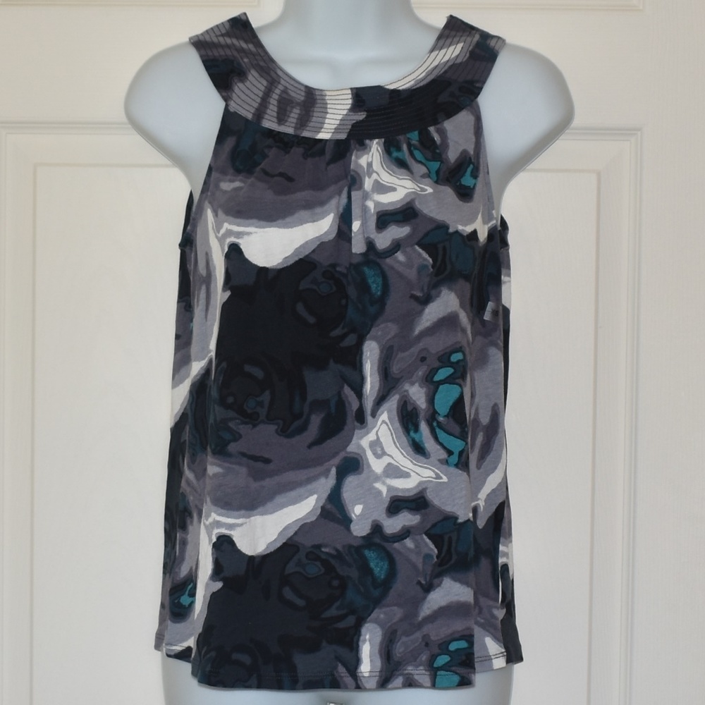 Express Boat Neck Tank - Gray/Green